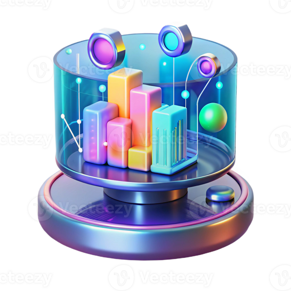 stunning vintage Holographic display, futuristic interface, data streams high quality png