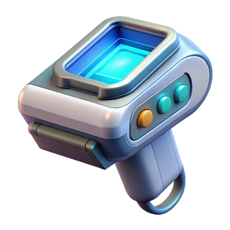 elegant classic Medical scanner, handheld, futuristic display premium png