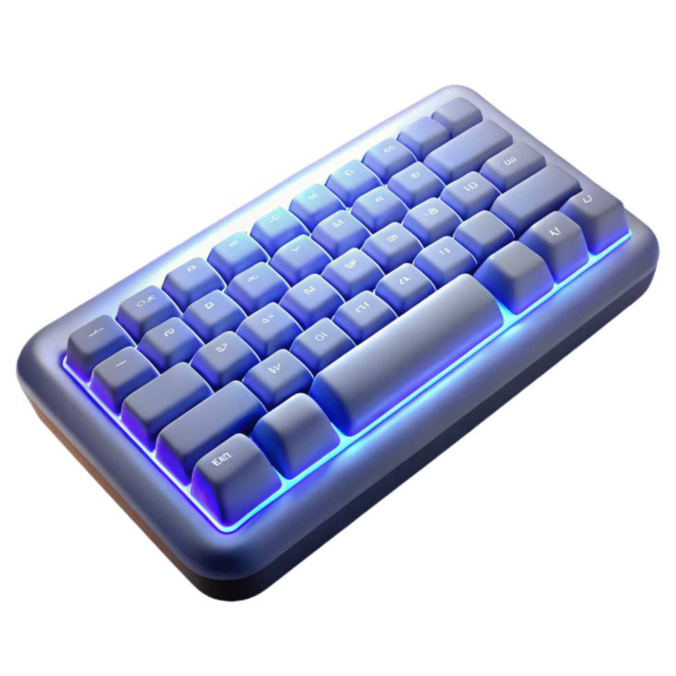 vibrant minimalist Wireless keyboard with backlit keys authentic png