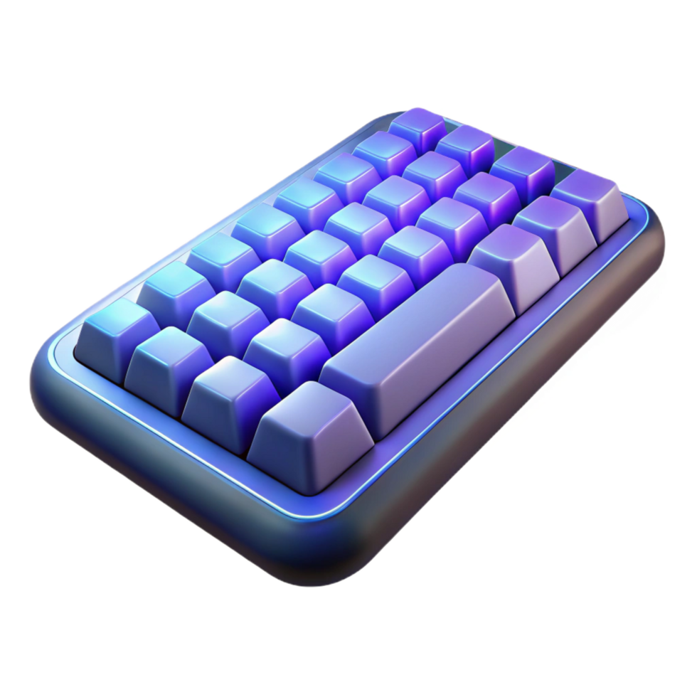 serene traditional Wireless keyboard with backlit keys detailed png