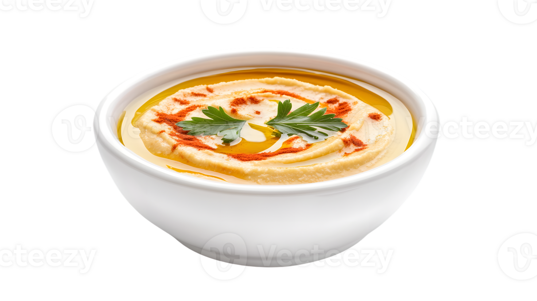 A creamy dip served in a white bowl garnished with herbs and spices perfect for appetizers or png