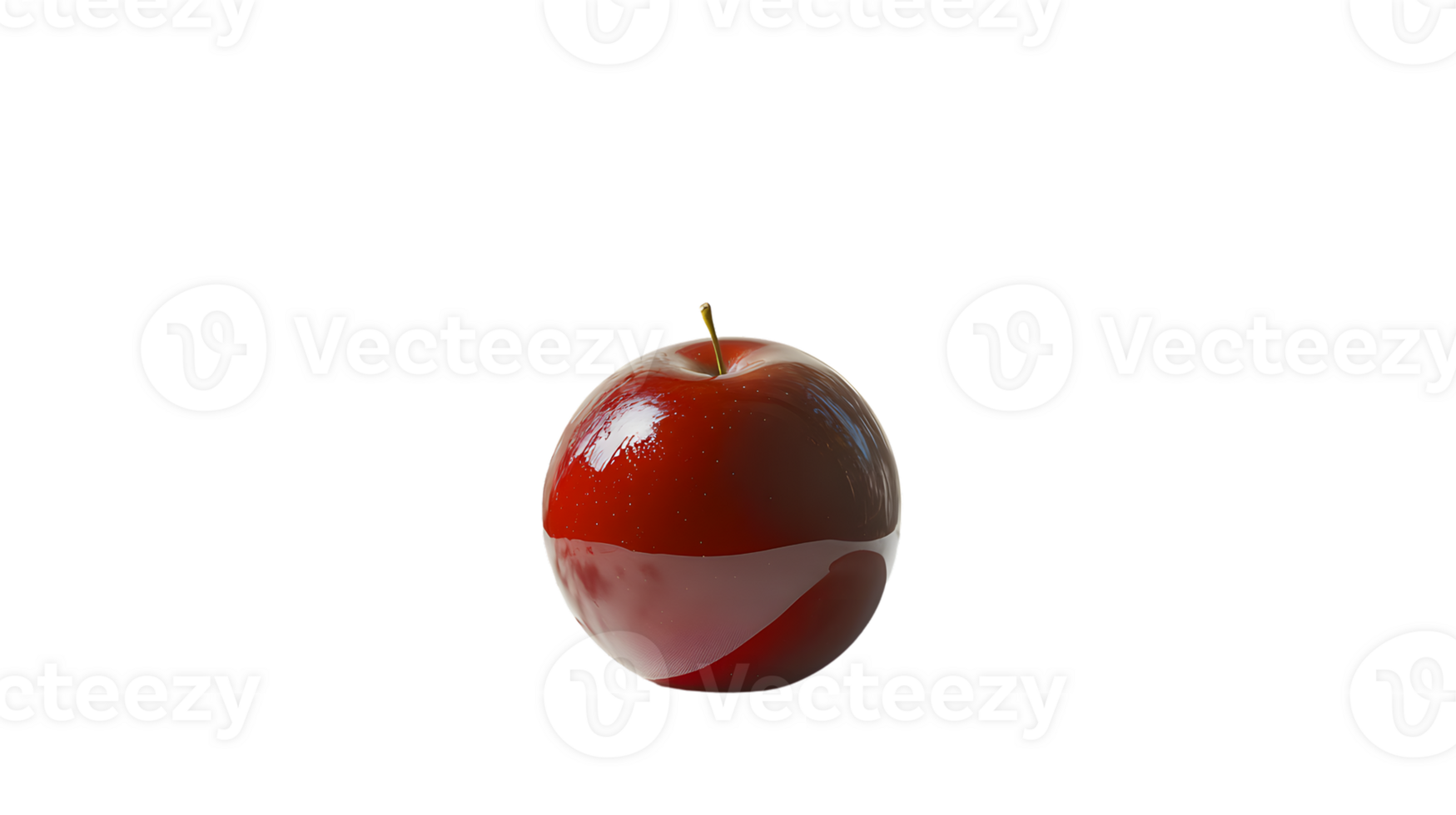 A glossy red apple with a stem isolated on a black background for versatile design use png