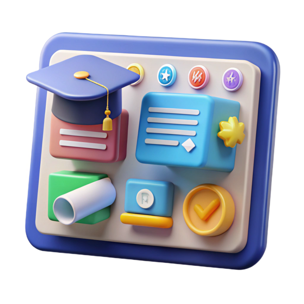 beautiful creative Online education platform interface detailed png