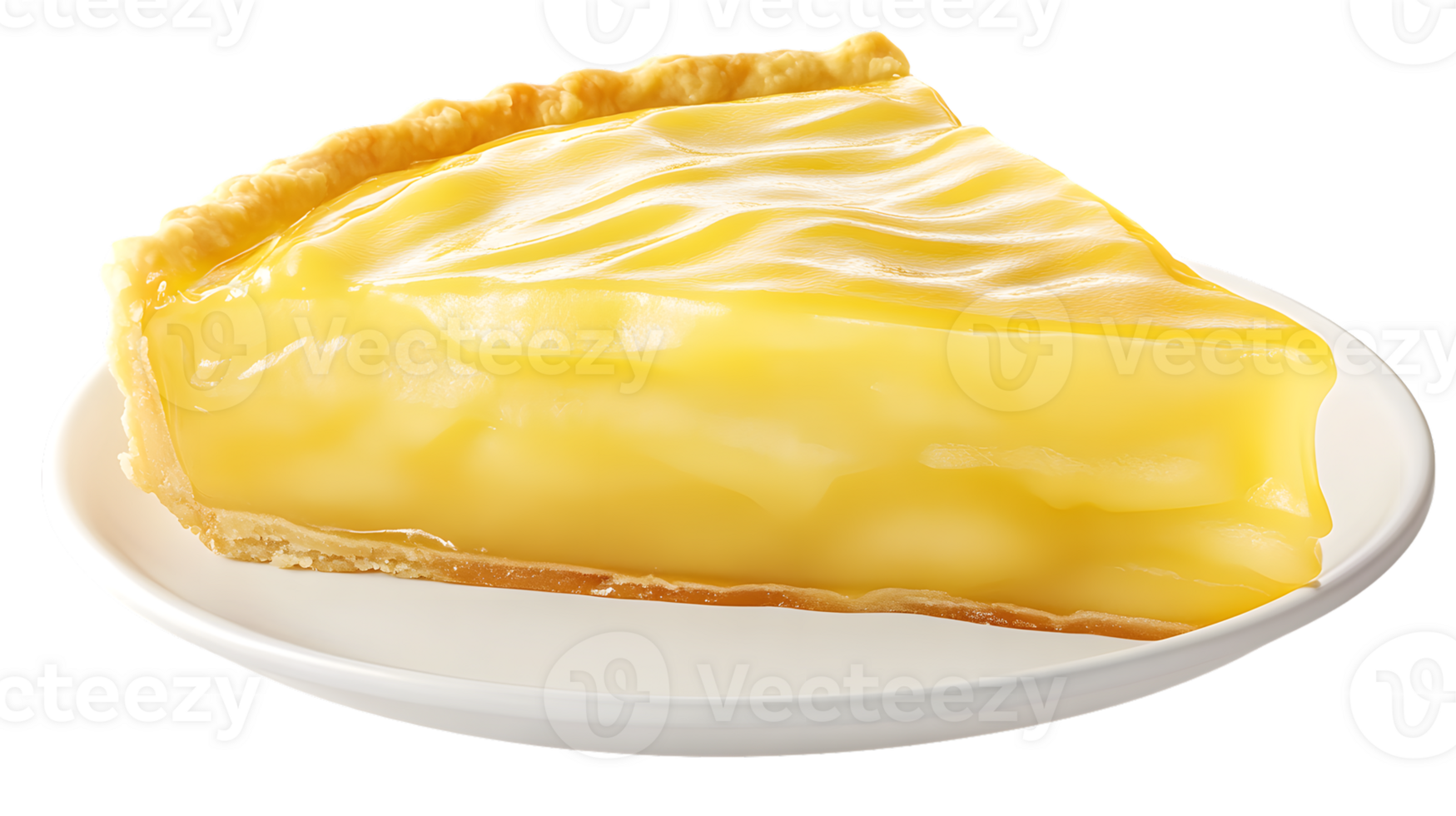A slice of creamy lemon pie on a white plate perfect for dessert enthusiasts and culinary cont png