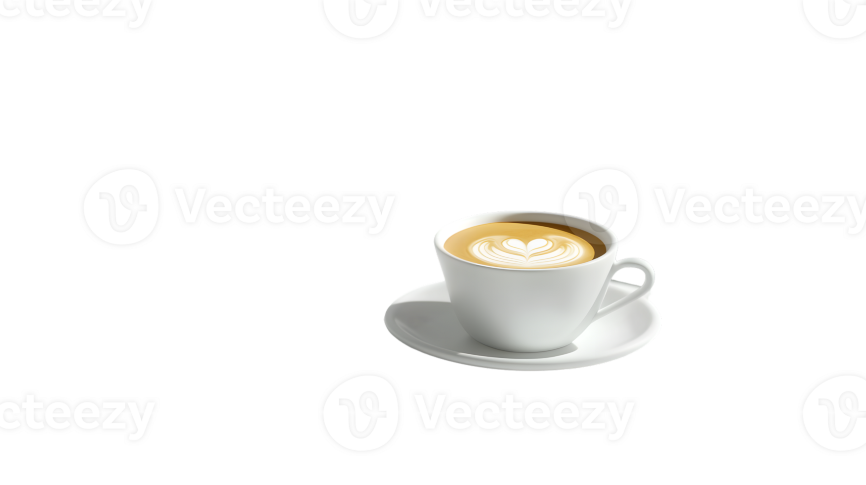 A steaming cup of coffee with latte art on a black background perfect for culinary and bever ag png