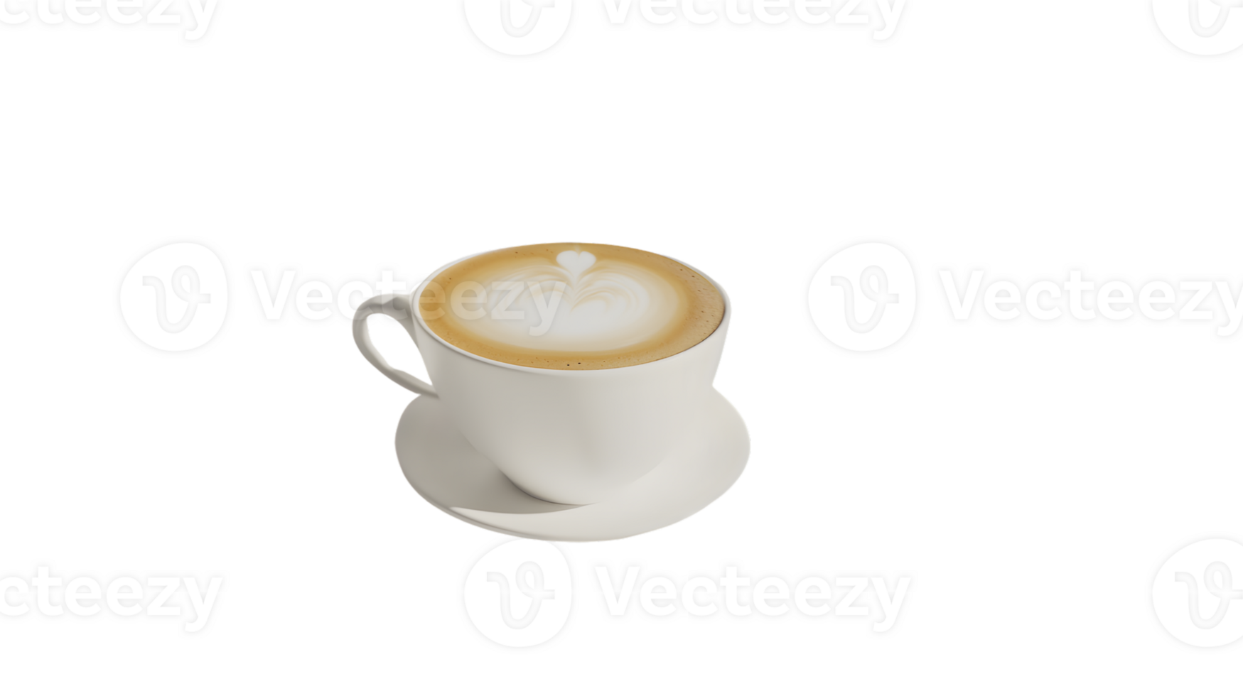 A steaming cup of coffee with latte art on a black background perfect for culinary and bevera g png