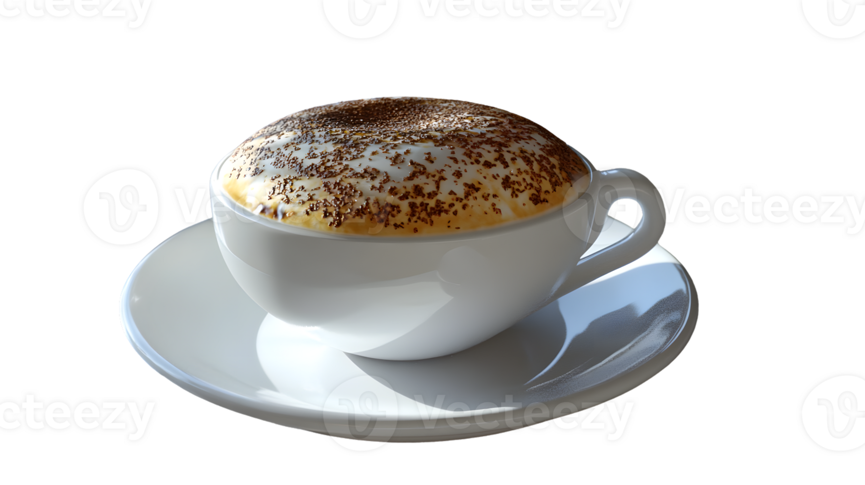 A steaming cup of coffee with frothy milk and chocolate sprinkles perfect for cozy mornings or png