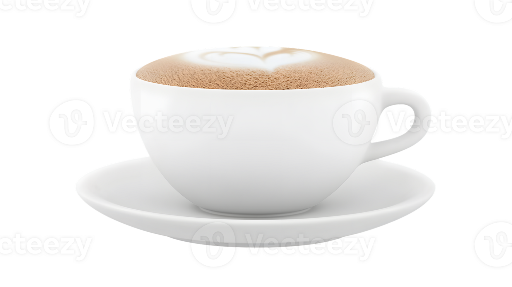 A steaming cup of coffee with latte art heart perfect for breakfast or relaxation png