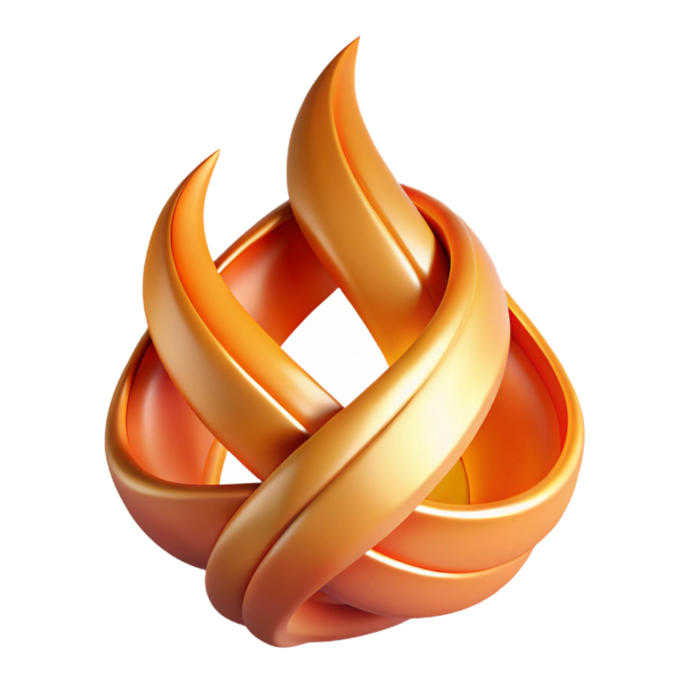 beautiful creative A burning flame made of intertwined ribbons, premium png