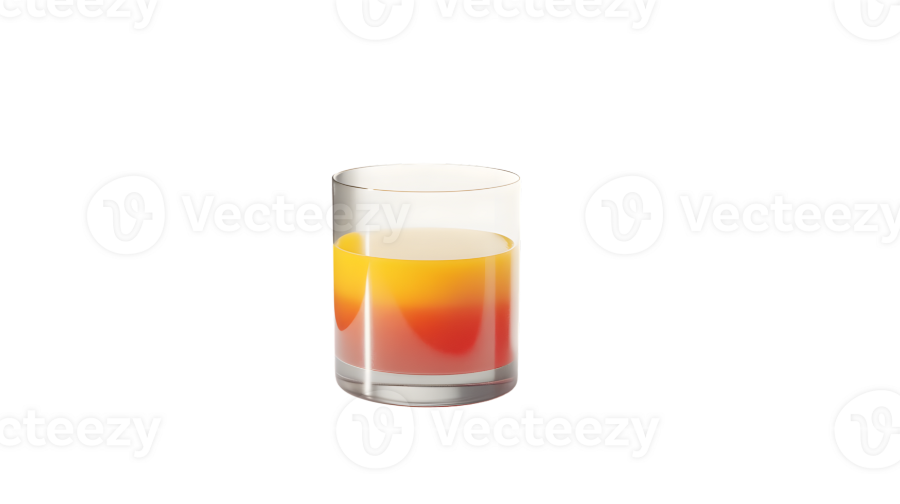 A vibrant gradient drink in a clear glass perfect for beverage and cocktail themes png
