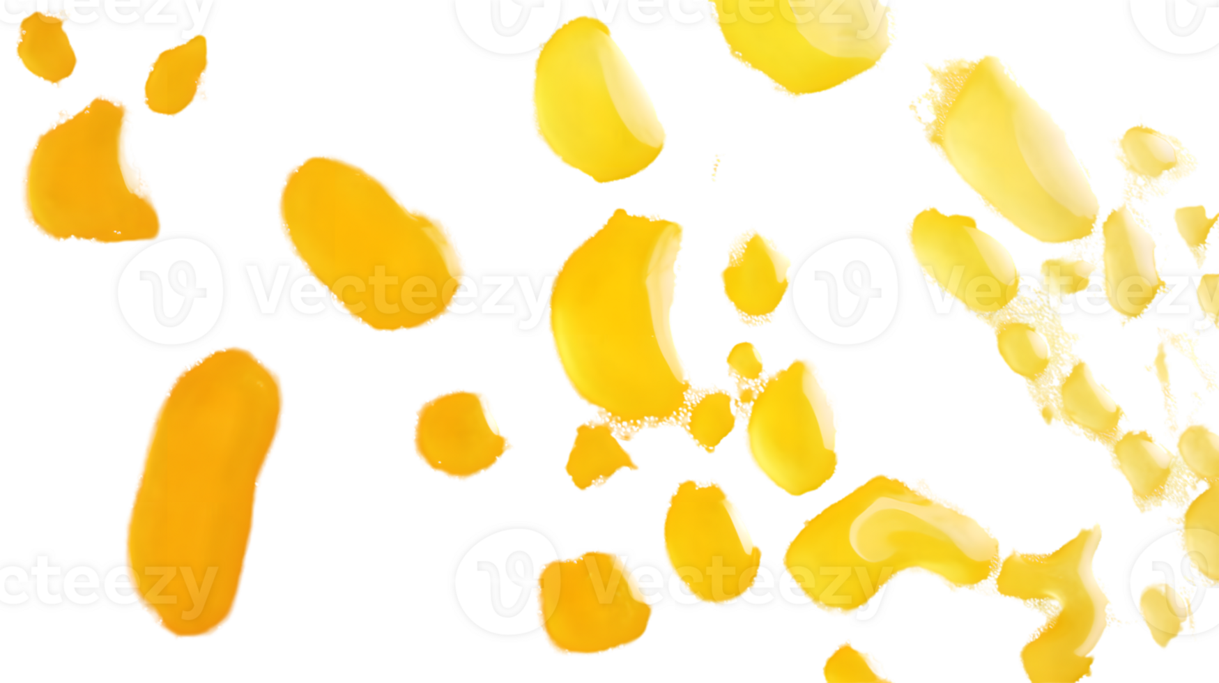 Abstract Yellow Paint Splatters on Black Background Modern Art Design Elements for Creative Pr png