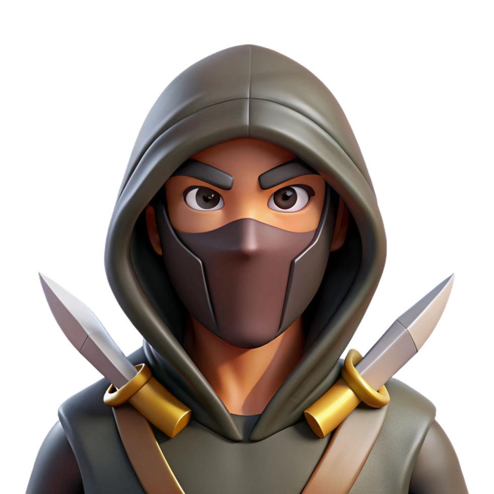 extraordinary rustic A hooded assassin, dual daggers, hidden face genuine png