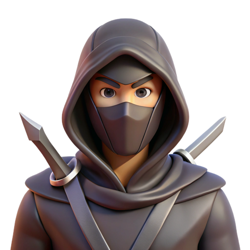 magnificent rustic A hooded assassin, dual daggers, hidden face high resolution png