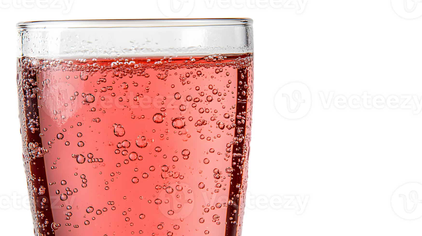 Closeup of Sparkling Pink Beverage in Glass png