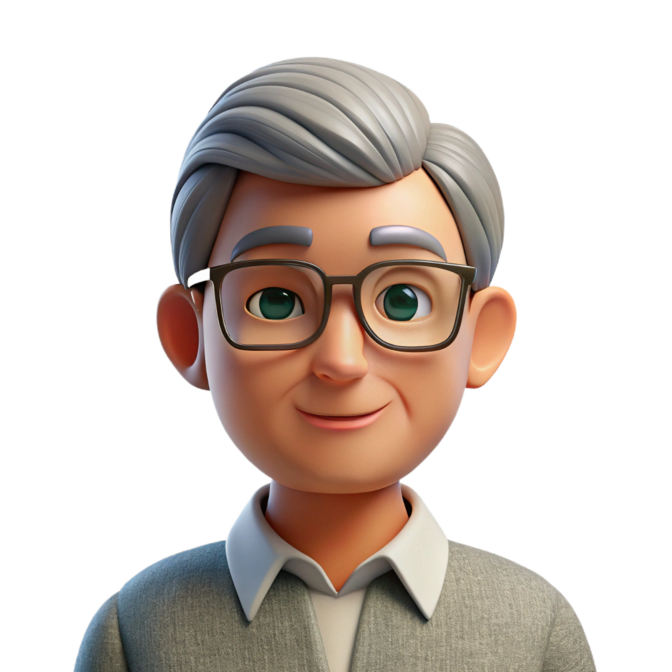 extraordinary rustic Serious mature man in glasses, genuine png