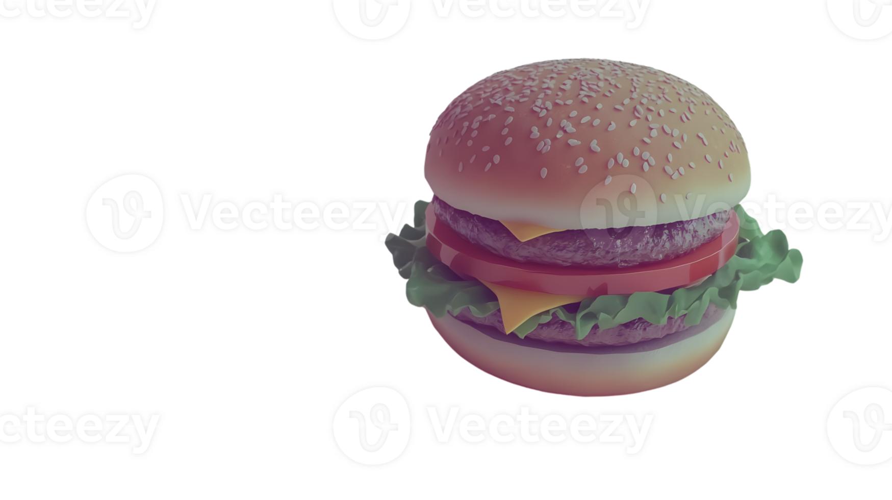 Delicious Hamburger with Fresh Ingredients and Sesame Seeds Ideal for Food Photography and Cul png