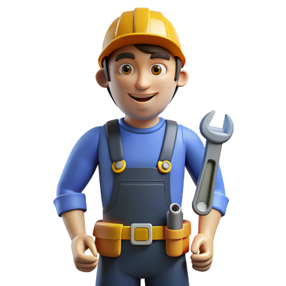 magnificent traditional Mechanic with tools, exclusive png