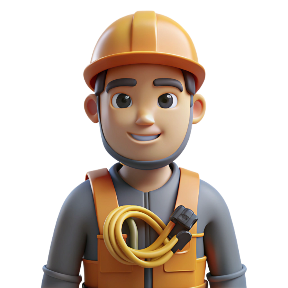 extraordinary rustic Electrician with wires, high quality png