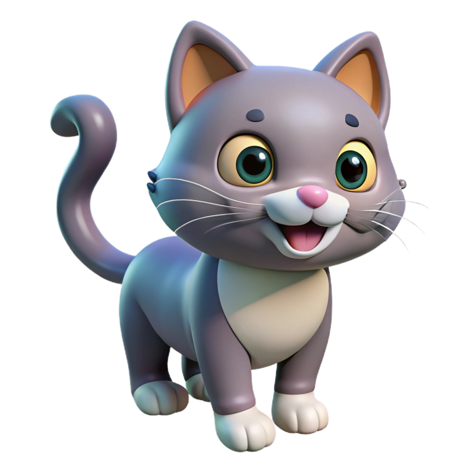 elegant abstract Cat with playful expression, authentic png