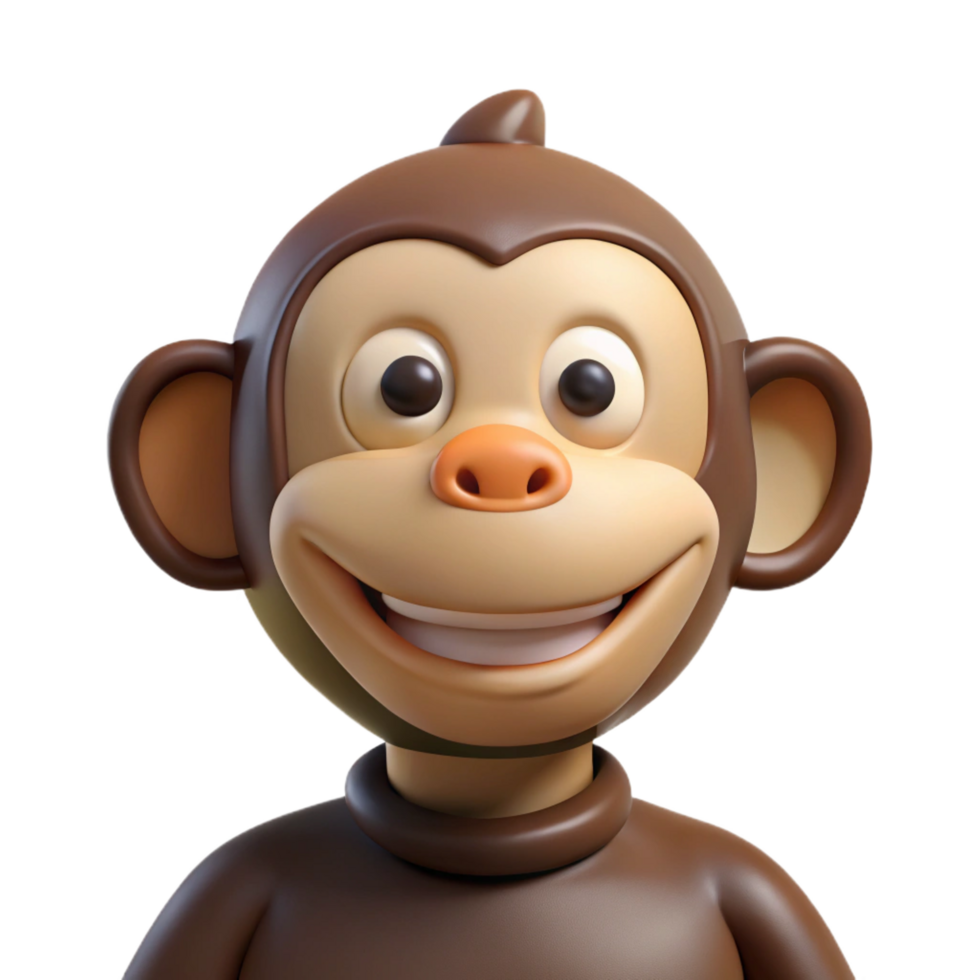 serene creative Monkey with mischievous grin, genuine png