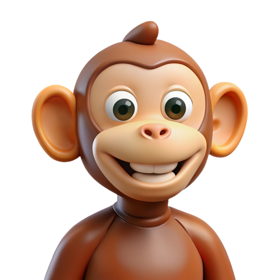 serene classic Monkey with mischievous grin, authentic png