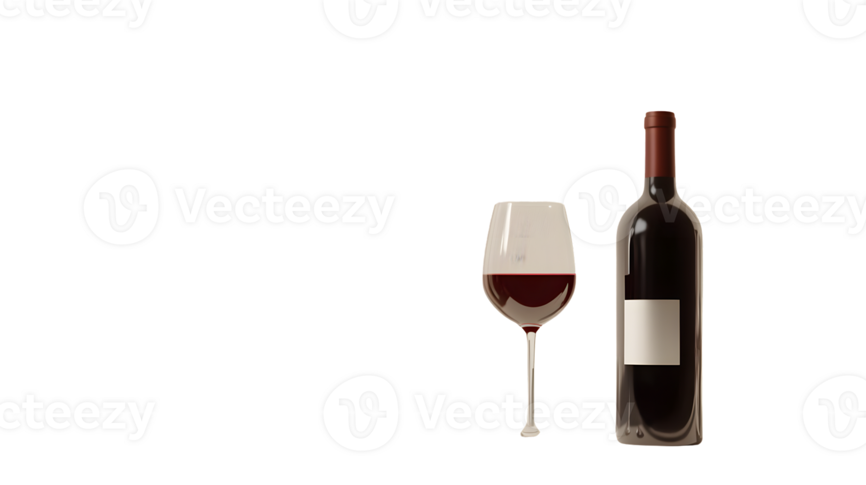 Elegant Wine Bottle and Glass on Black Background for Culinary and Beverage Themes png