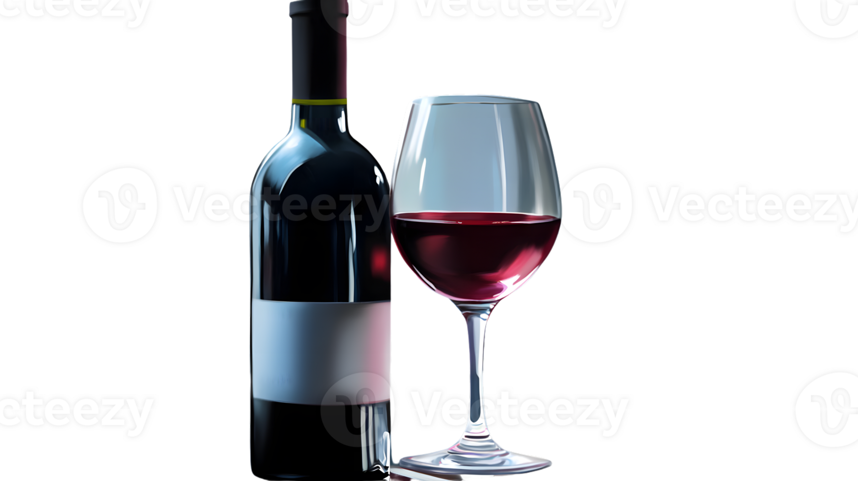 Elegant Wine Bottle and Glass Displayed Against a Dark Background png