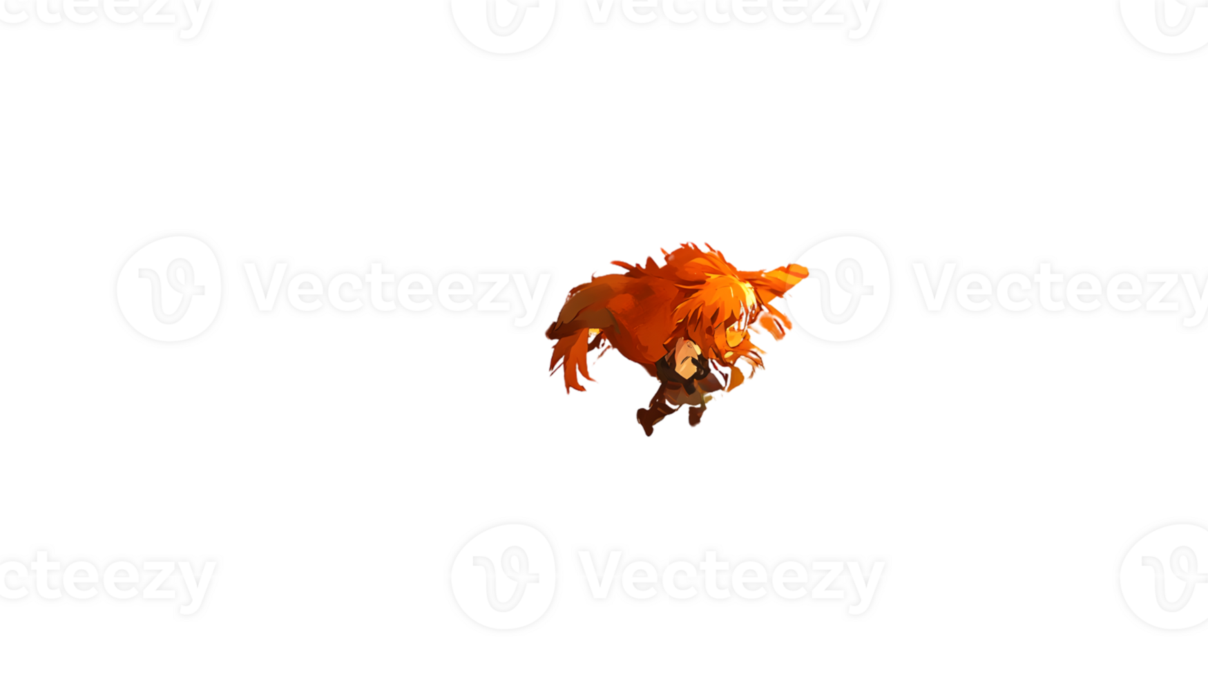 Fiery Creature in Motion A Dynamic and Intense Illustration of a Mythical Beast with Vibrant F png