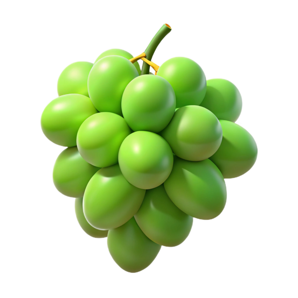 dramatic energetic coastal Cluster of green grapes NO BACKGROUND with Transparent Background. crisp png