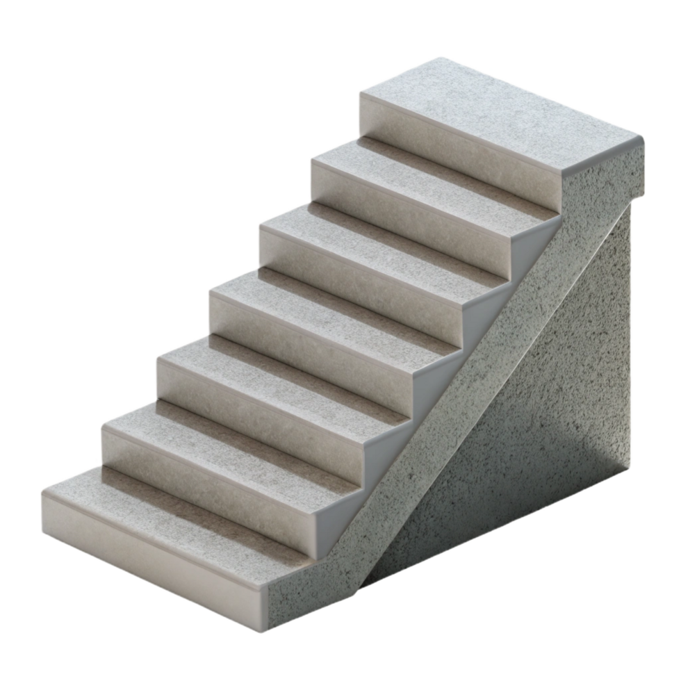 acclaimed art deco Concrete staircase precast concrete step, NO BACKGROUND with Transparent Background. artisan png
