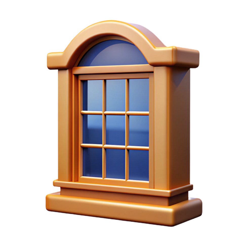 standout retro Georgian townhouse window sash and frame, NO BACKGROUND with Transparent Background. museum quality png