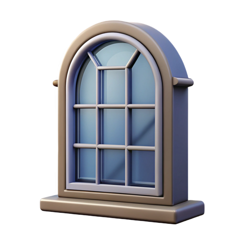 mysterious striking Georgian townhouse window sash and frame, NO BACKGROUND with Transparent Background. artisan png