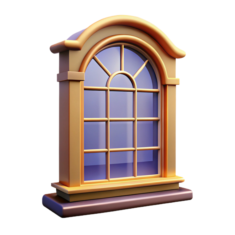 dynamic immaculate Georgian townhouse window sash and frame, NO BACKGROUND with Transparent Background. original png