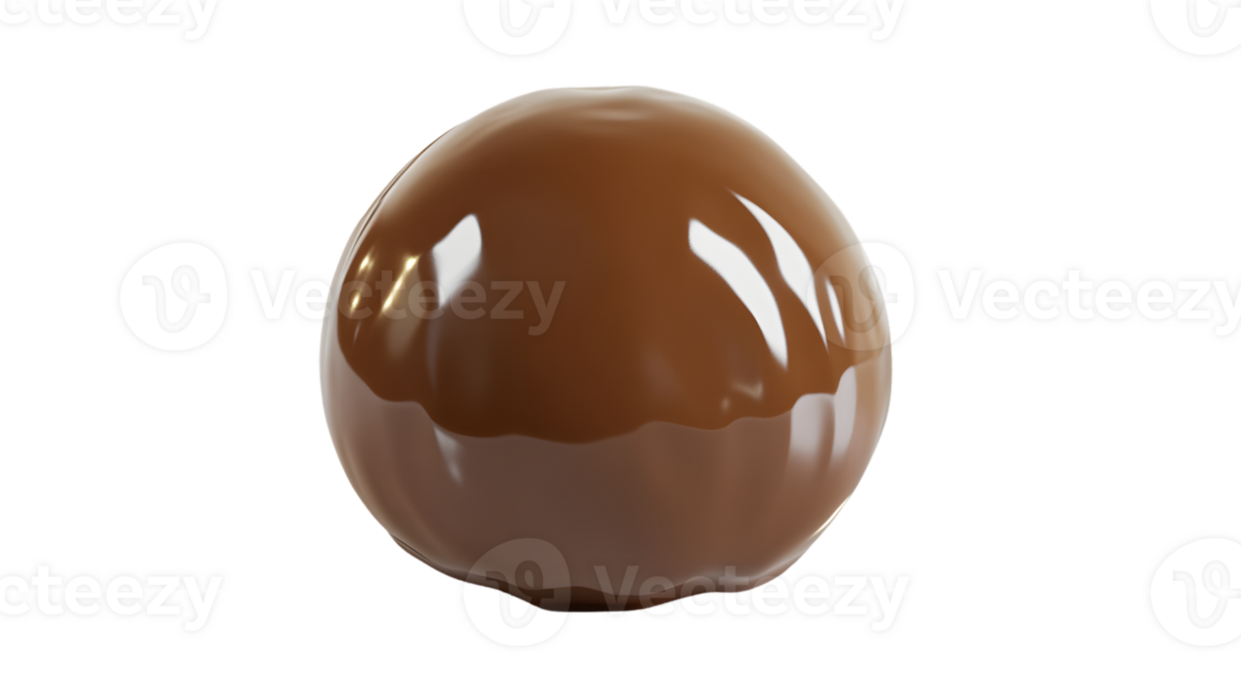 Glossy Chocolate Sphere with Melting Effect Perfect for Food Dessert and Confectionery Image png