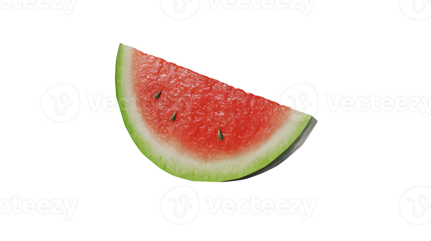 Juicy Slice of Fresh Fruit with Vibrant Red Pulp and Green Rind Ideal for Food Photography Re png