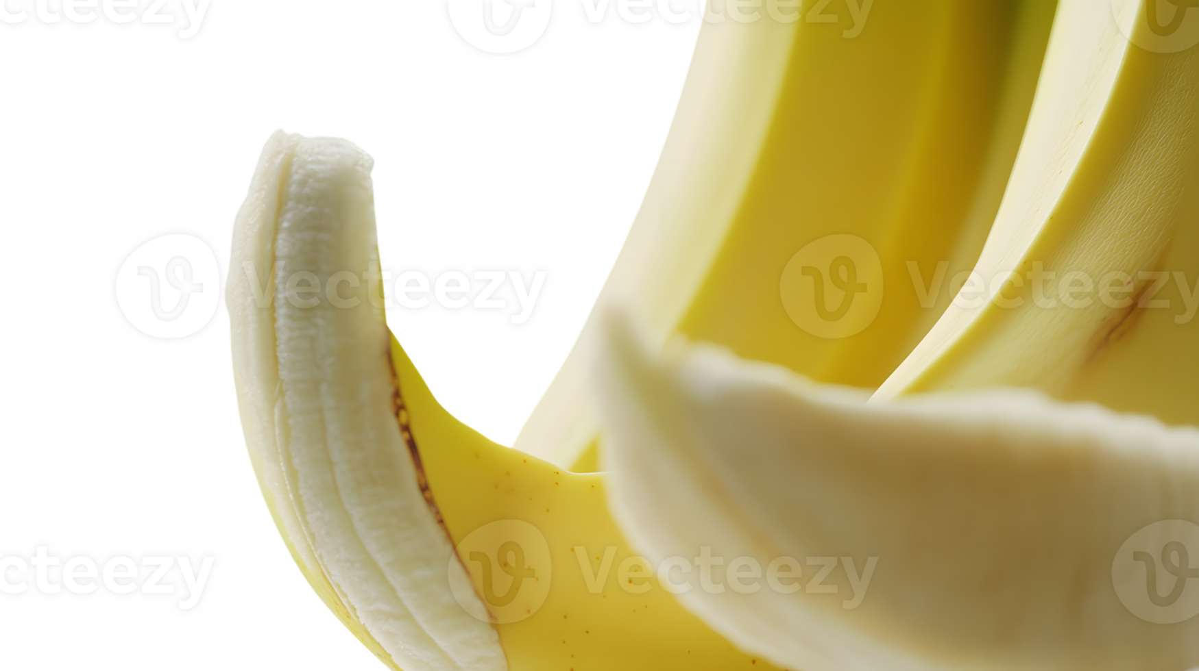 Peeling Freshness A CloseUp of a Banana with Creamy Whipped Topping png