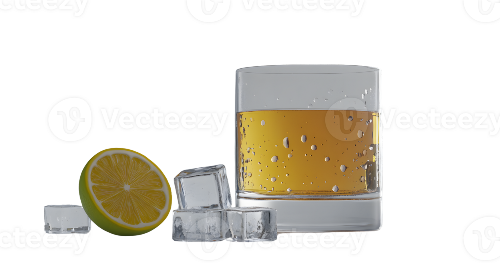 Refreshing Beverage with Ice and Citrus Served in a Glass Ideal for Summer Drinks Cocktail In png