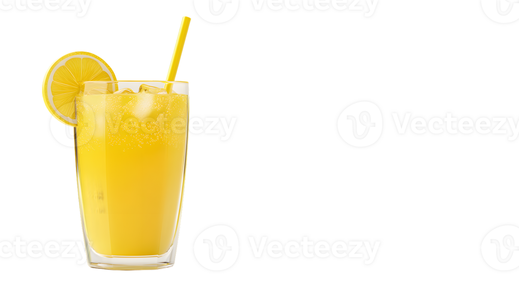 Refreshing Citrus Beverage with Ice and Lemon Slice in a Glass png
