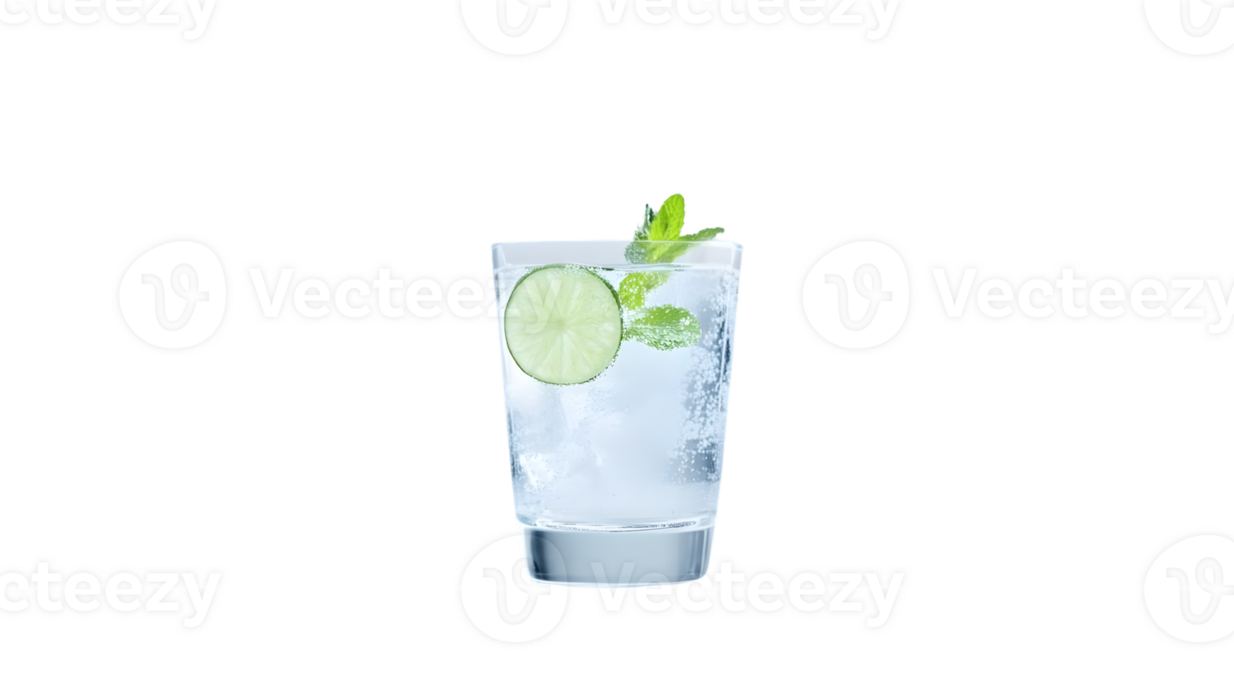 Refreshing Citrus Beverage with Mint and Lime in a Glass png