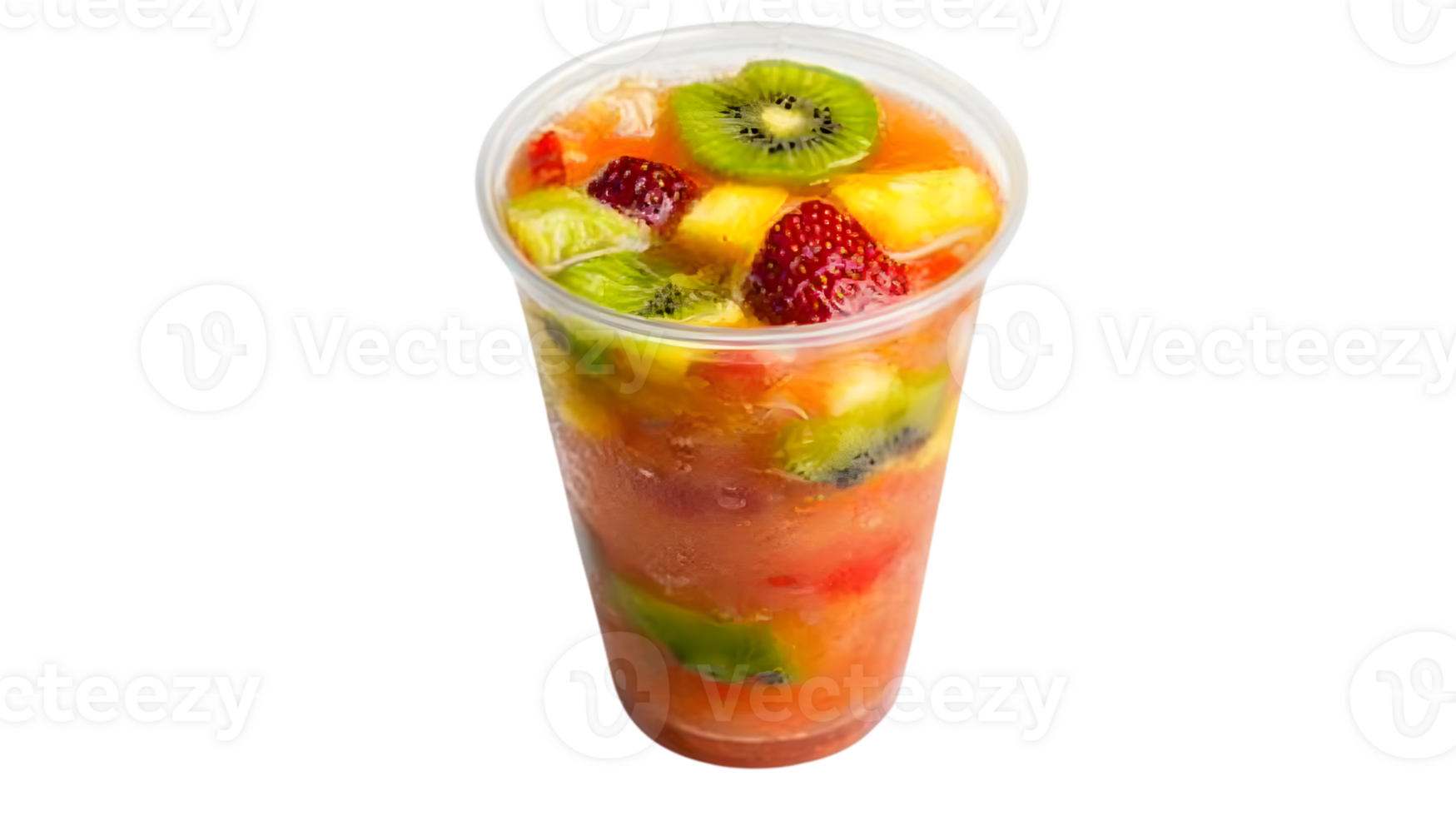 Refreshing Fruit Salad in a Cup with Kiwi Strawberry and Pineapple Slices png