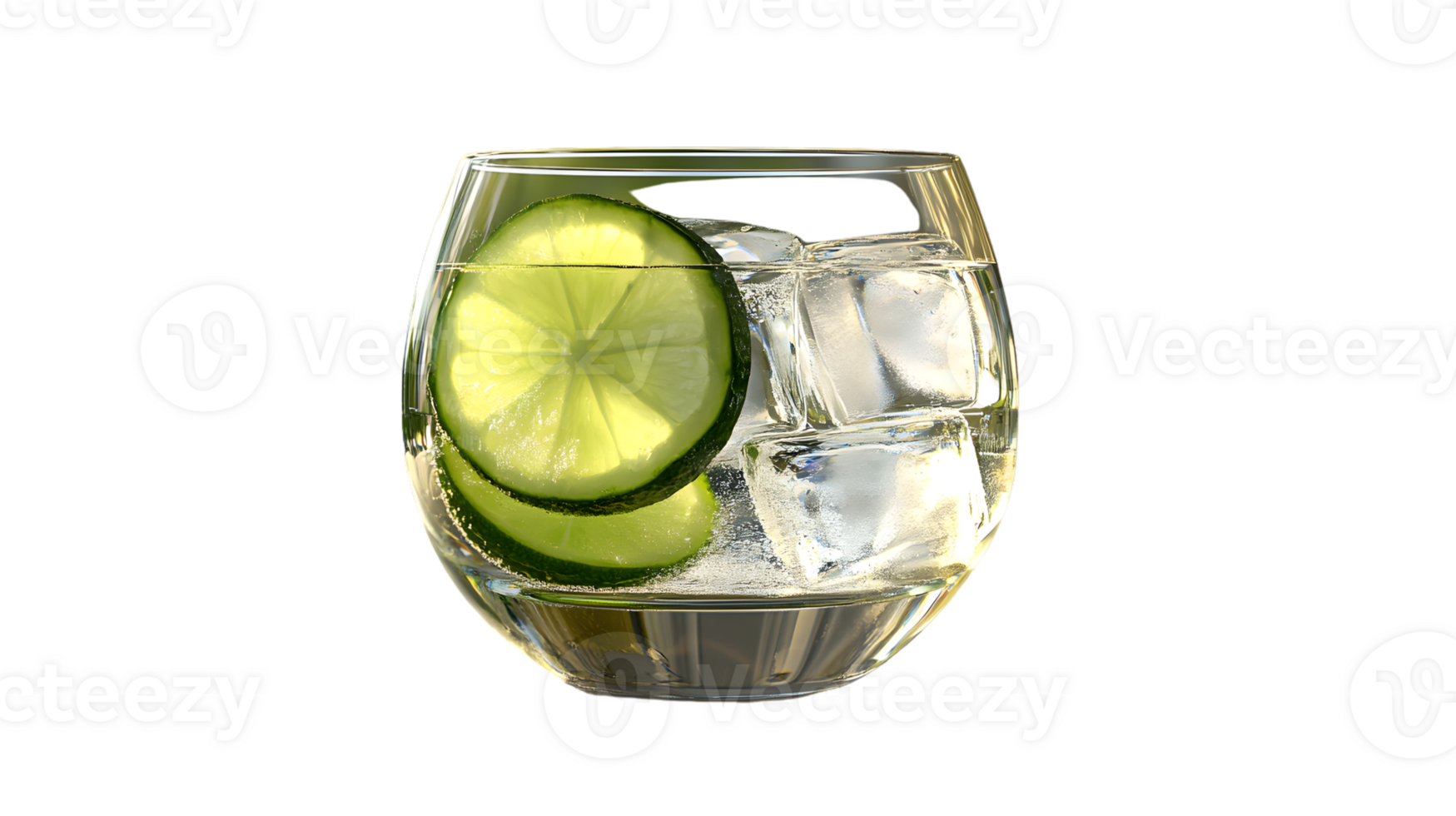 Refreshing Glass with Ice and Citrus Slices for Beverage Presentation png