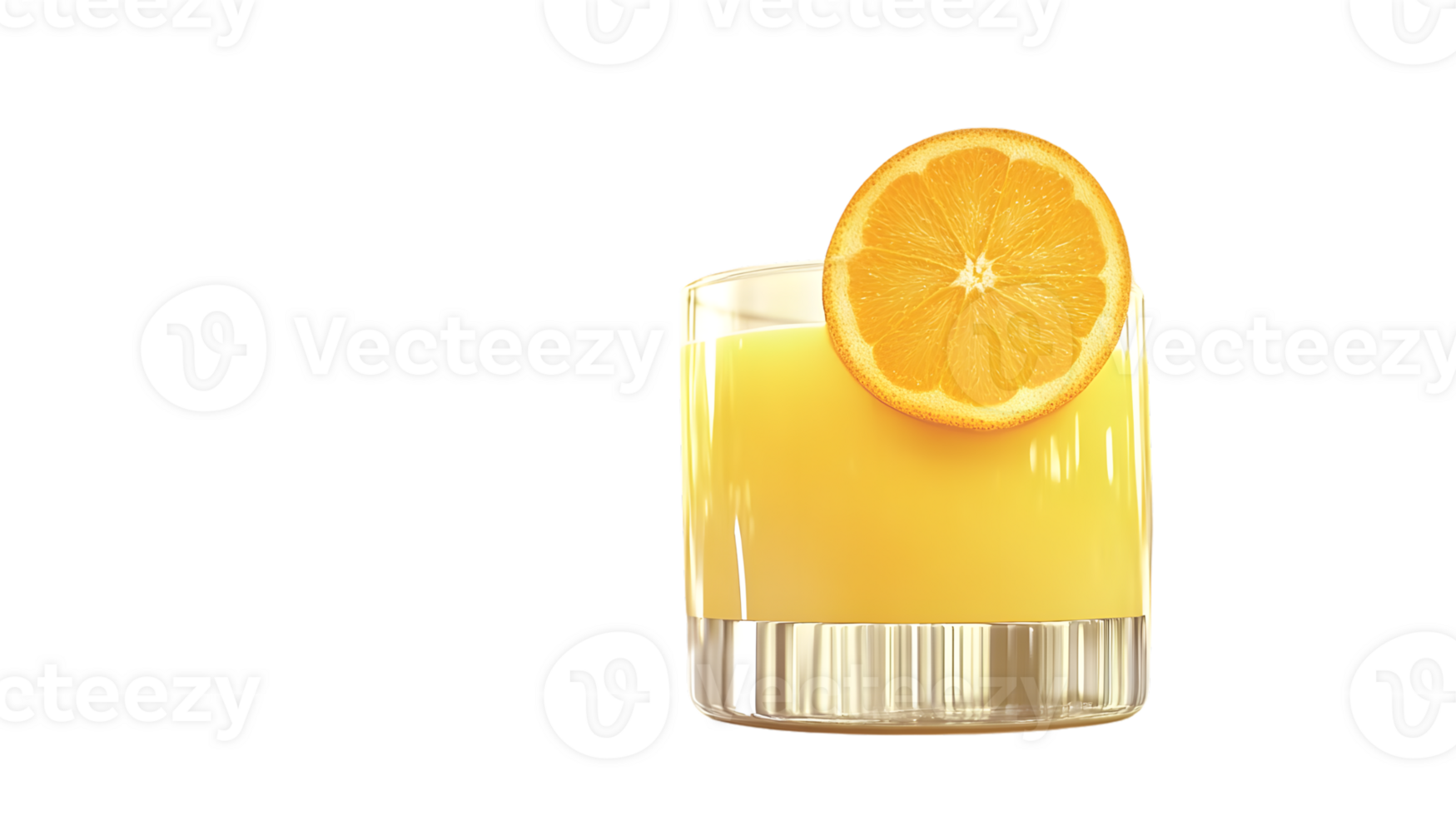 Refreshing Orange Juice in a Glass with Slice Garnis png