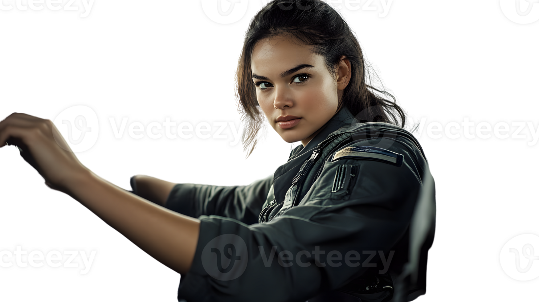 Pilot in Flight Gear Adjusting Controls with Precision and Focus png