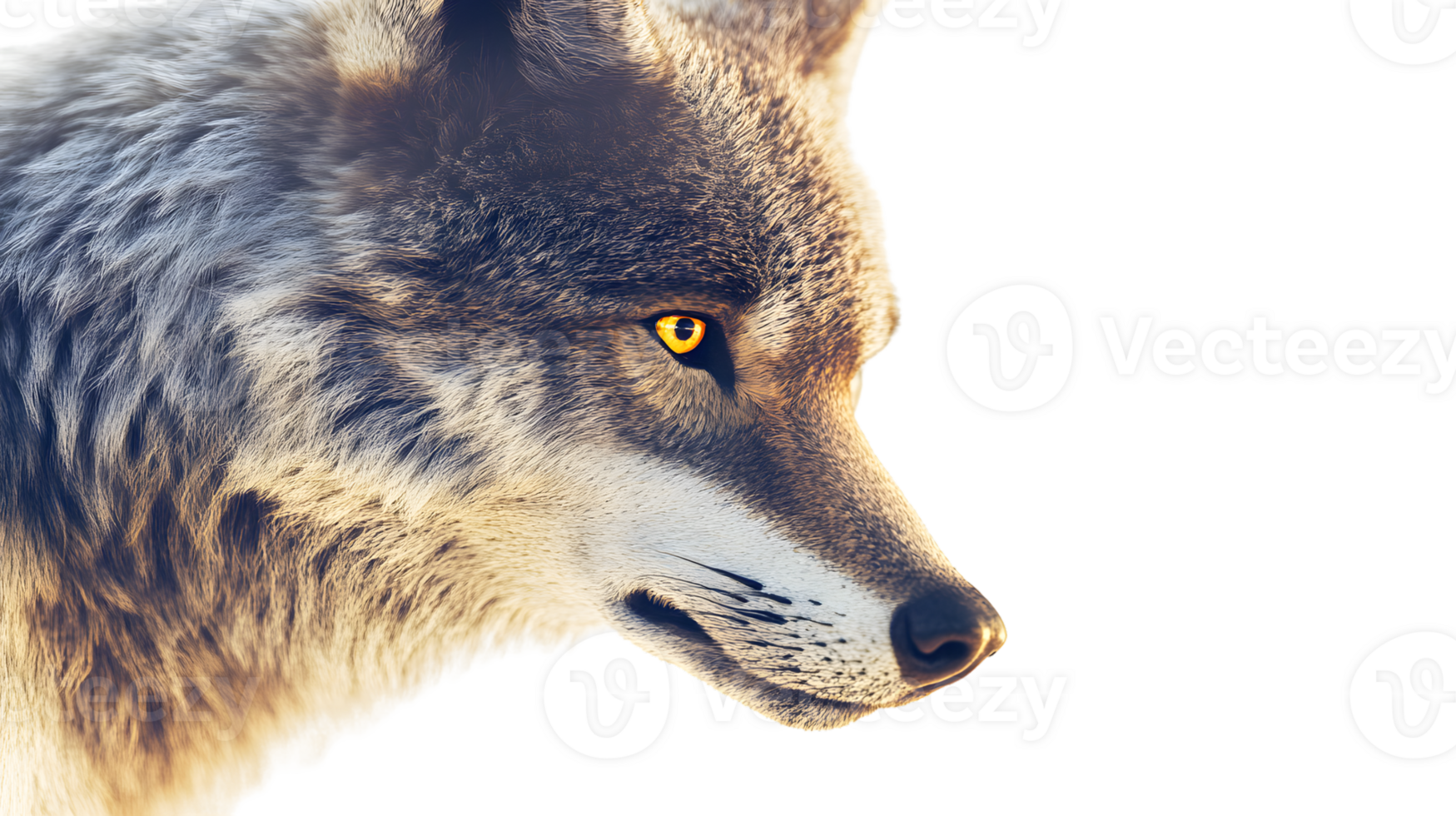 Profile of a Wolf with Glowing Eyes png