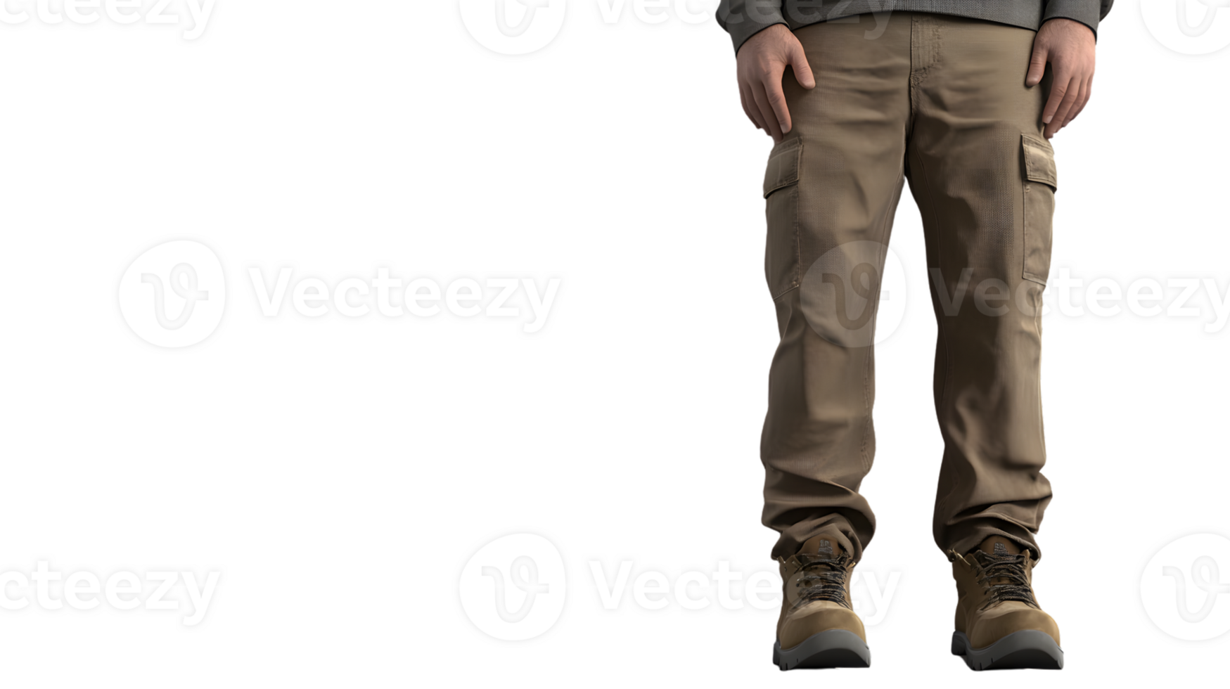 Tactical Gear Display Cargo Pants and Combat Boots for Outdoor Activities and Workwear png