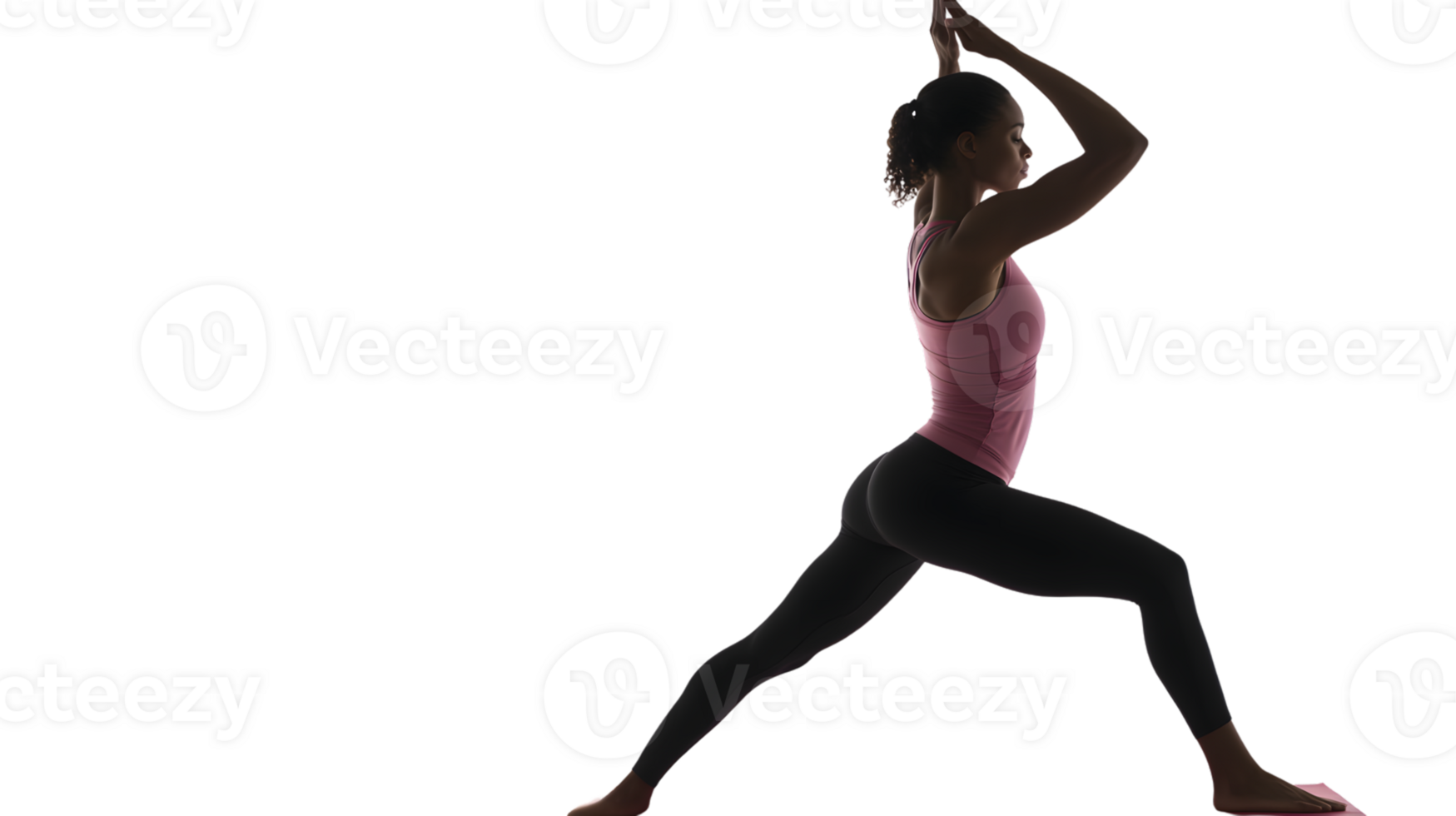 Yoga Warrior Pose A Woman Practicing Strength and Balance in a Dynamic Stance png