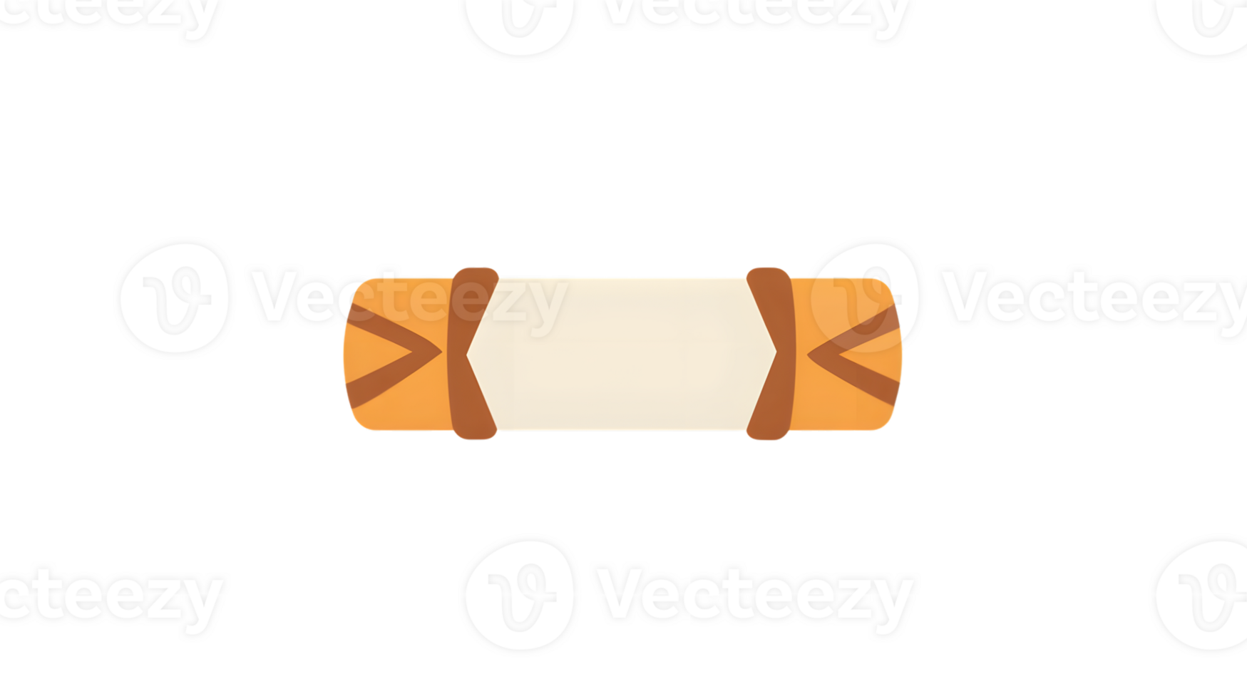 A cartoonstyle adhesive bandage with a clean white center and orange edges ideal for medical png