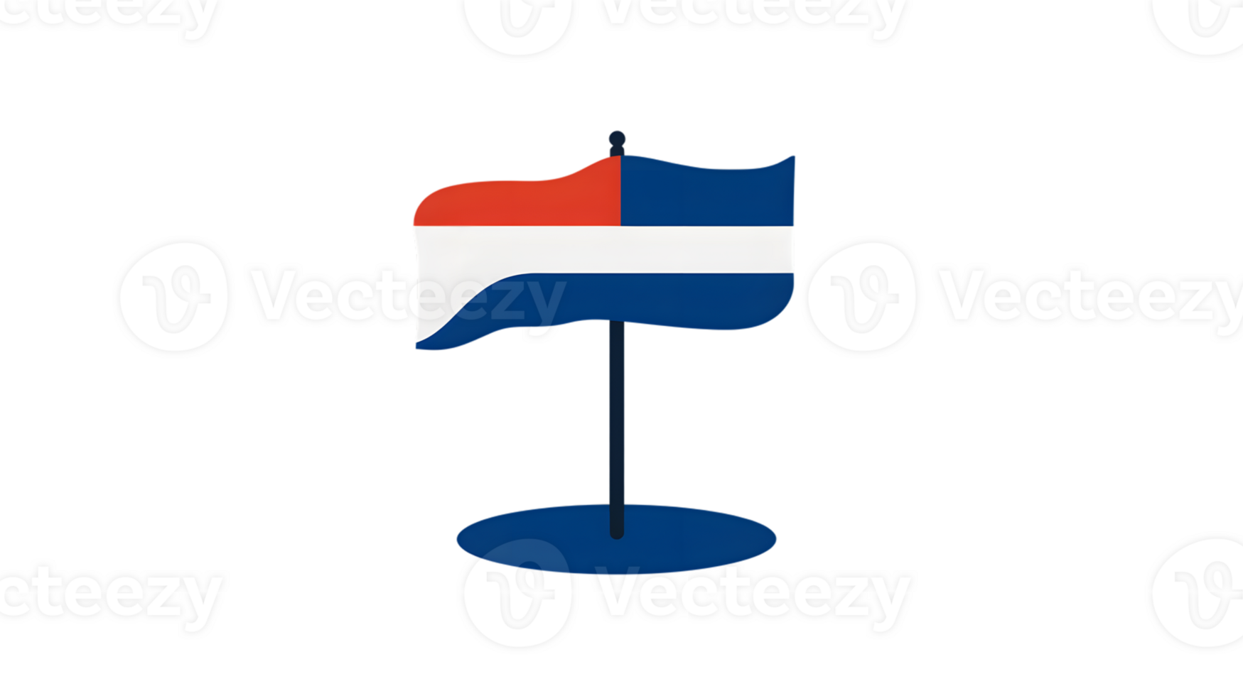 A flag waving in the wind featuring horizontal stripes of red white and blue with a vertical png