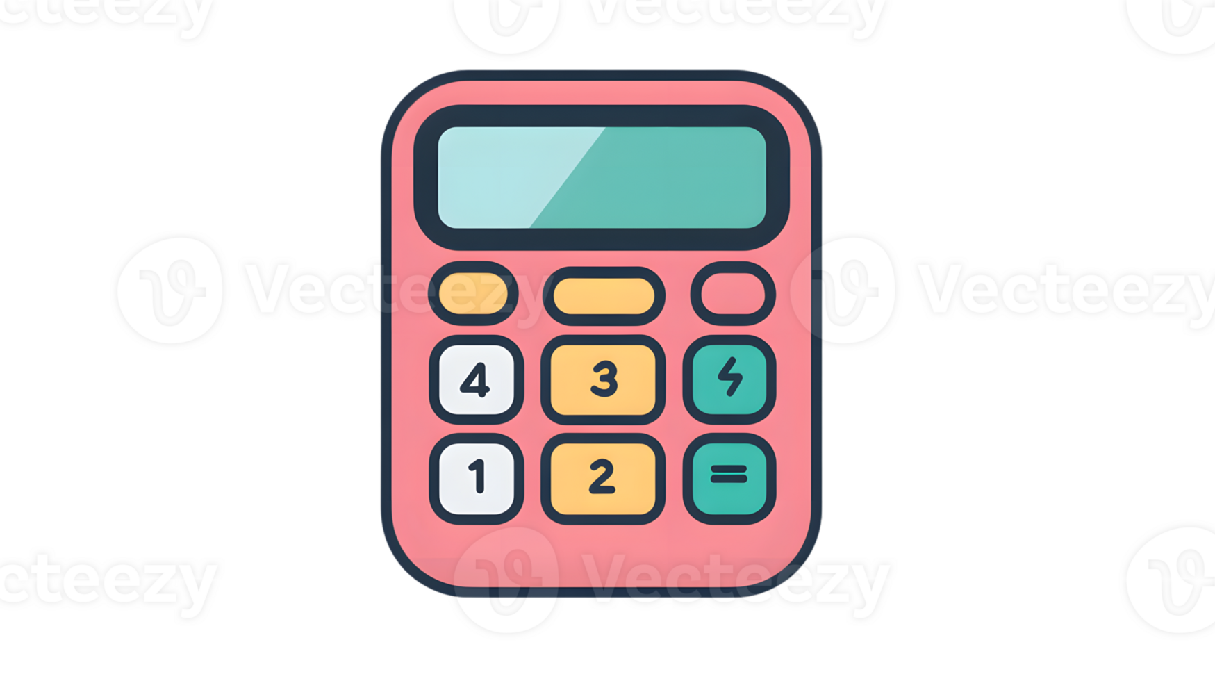 A colorful calculator with vibrant buttons and a digital display ideal for educational or fina png