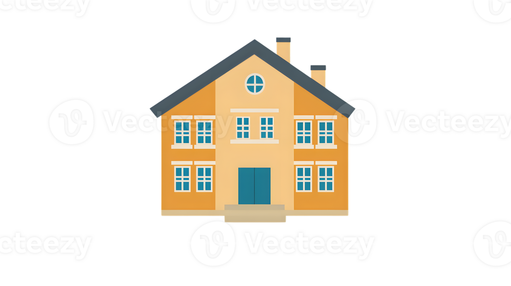 A cozy twostory home with a blue door and multiple windows perfect for real estate family a png